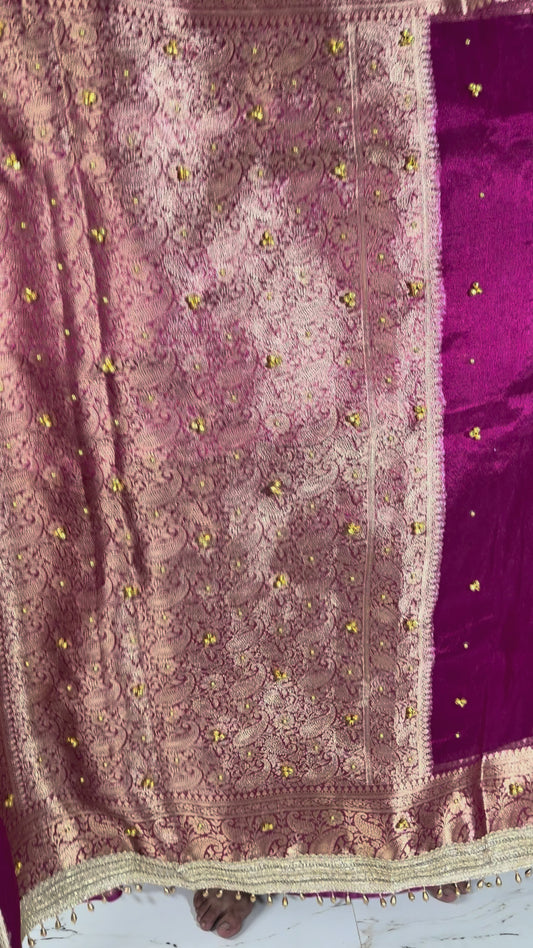 Banarasi Soft Tissue Silk Saree With Ghunghroo Work