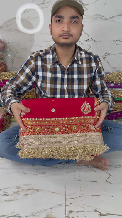 Banarasi Soft Warm Silk Saree With Mirror And Pearl Work