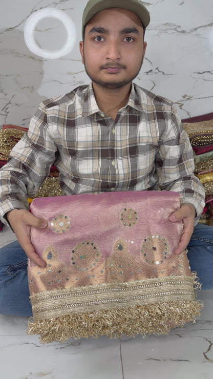 Banarasi Soft Tissue Silk Saree With Mirror Work
