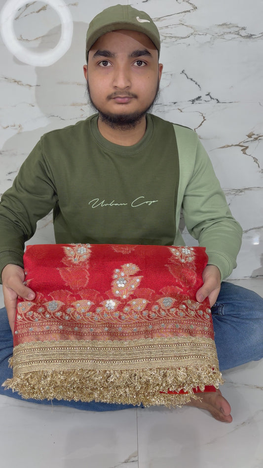 Banarasi Mirror Work Tissue Silk Saree