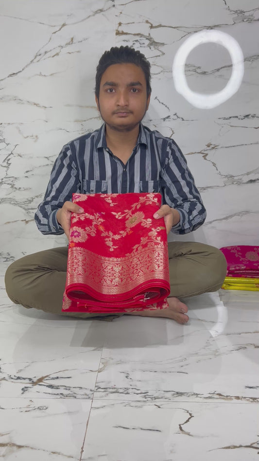 Banarasi Handloom Soft Georgette Silk Saree
