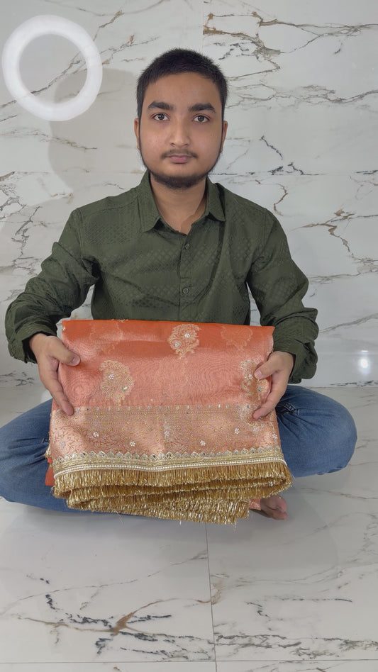 Banarasi Mirror Work Tissue Silk Saree