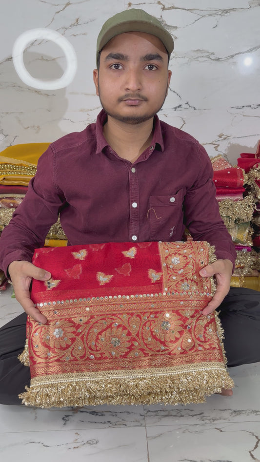 Banarasi Soft Tissue Silk Saree With Mirror Work